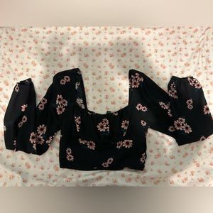 Black floral wild fable long sleeve